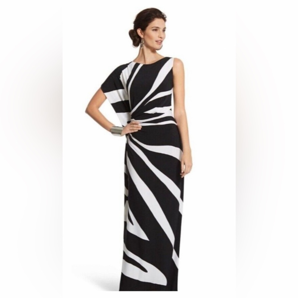 🌺🌺Chico’s Black label One-Shoulder Maxi Dress